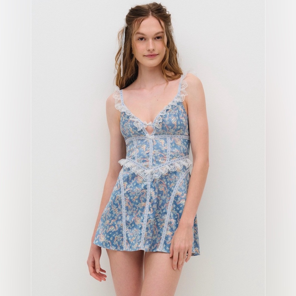 For Love & Lemons Emiliana Slip Dress Large